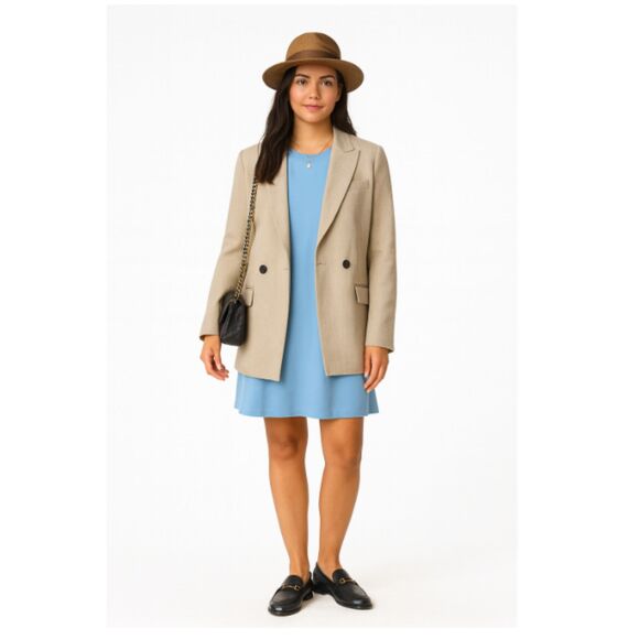 74 Women's Tank Sleeveless Knit Shift Dress – Sky Blue - Picture 1 of 3